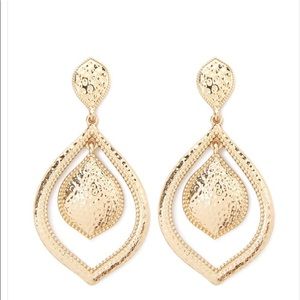 New hammered gold color earrings